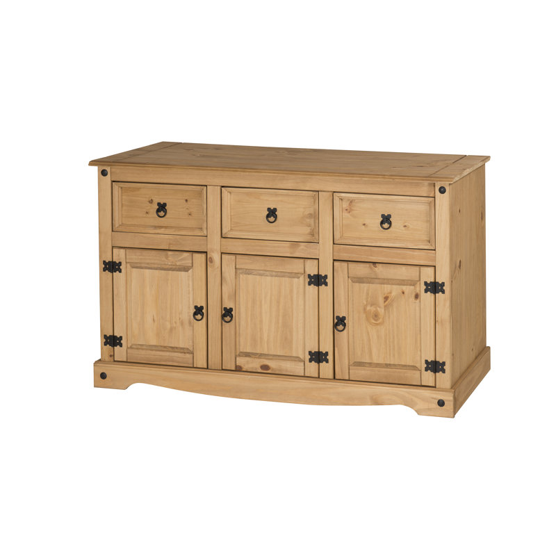 Palmea 125cm Solid Wood Sideboard, Antique Wax