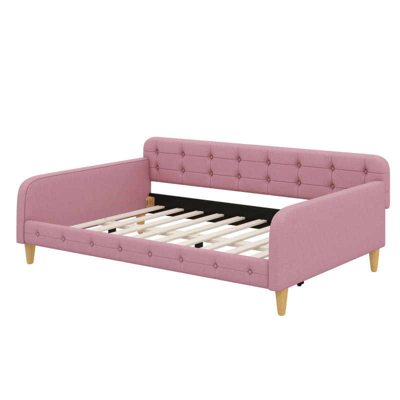 Leg-Supported, Fabric-Covered Daybed, Full, Rubine