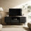 Meuble télé pour téléviseur de 70 po ou moins Tambour avec portes coulissantes