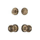 Nostalgic Warehouse Classic Rosette Entry Set with Egg & Dart Knob