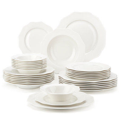 32 Piece Bone China Dinnerware Set, Service for 8