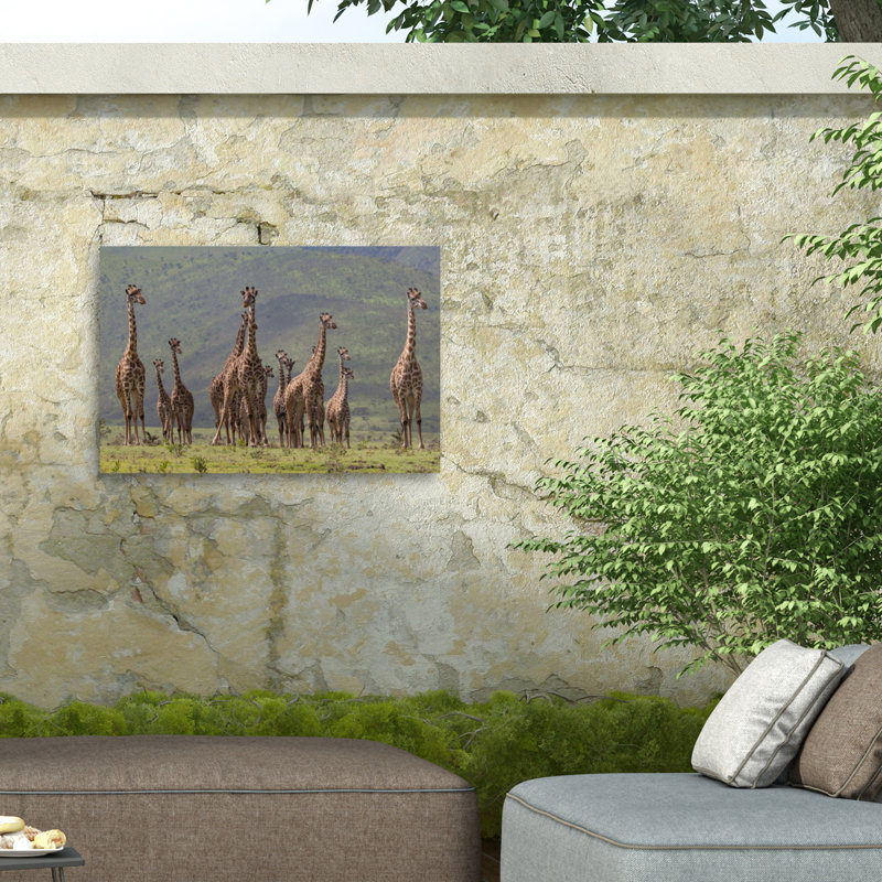 «Bee Thalin Giraffe Family on Canvas» par Bee Thalin, reproduction, H 22 po x l 32 po