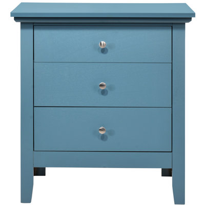 Table de chevet bleu sarcelle avec rangement avantageux - 26 po de hauteur x 24 po de largeur, 18 po de profondeur, aucun assemblage requis, tiroir pratique, convient à différents styles