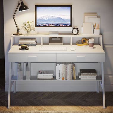 17 Stories Bureau 55 po avec huche, support pour moniteur et tablettes de  rangement Feucette et Commentaires - Wayfair Canada