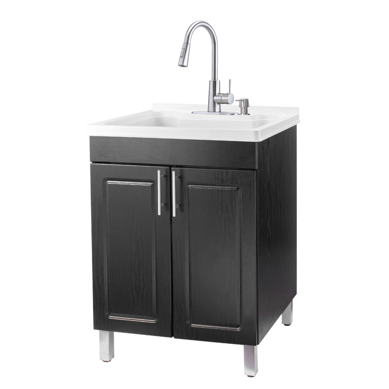 Hameeda 25" W Single Laundry Room Vanity Set, Stainless Steel