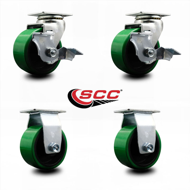 Ensemble de 4 roulettes en poly 4 pièces, Vert