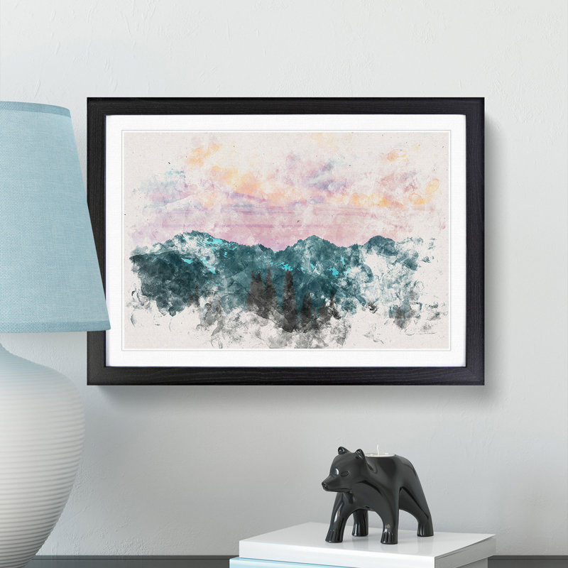 Mountain Divide - Framed Print, Black Framed, 62cm H x 87cm W x 2cm D