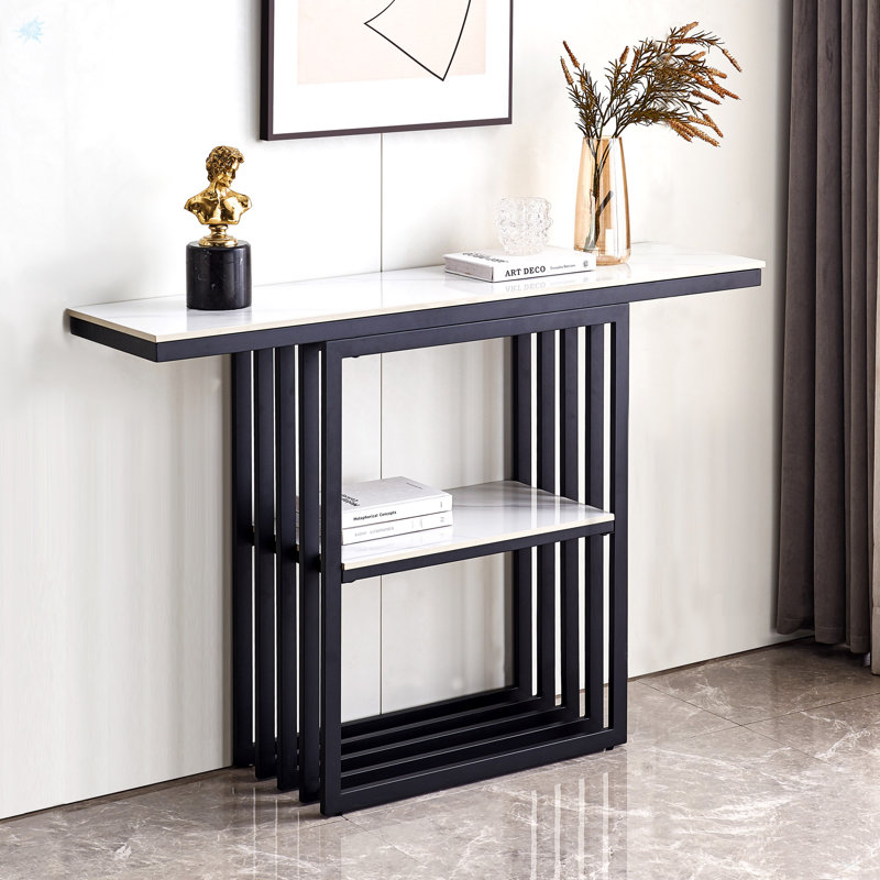 Console moderne, structure en métal avec patins réglables pour l'entrée