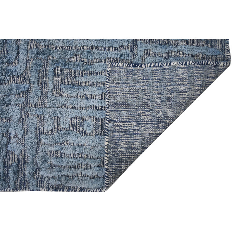 Patchwork Area Rug in Blue/Gray, Rectangle 6' x 9'