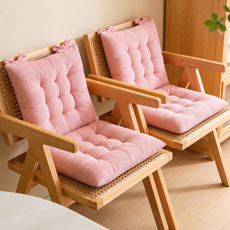 Set of 4 Comfortable Square Chair Cushions, Pink