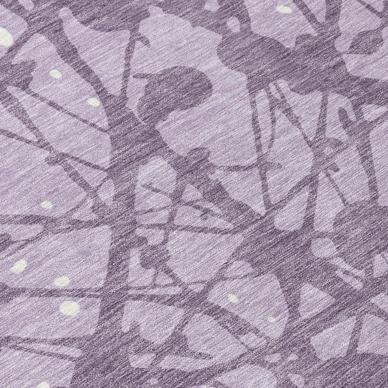 Machine Washable Indoor/Outdoor Chantille ACN2597 Abstract Rug, Lavender, 8' x 10'