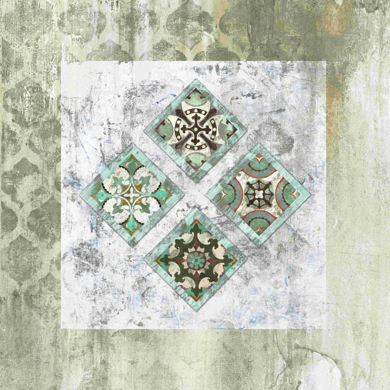 «Exotic Tile Quad», impression sur toile tendue, H 20 po x l 20 po