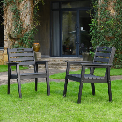 Outdoor Leisure Chair , Black , Smooth Lines, Stable And Safe, Suitable For Gardens Terrace Dining In , - Stain Fading, Comfortable Seating Experience