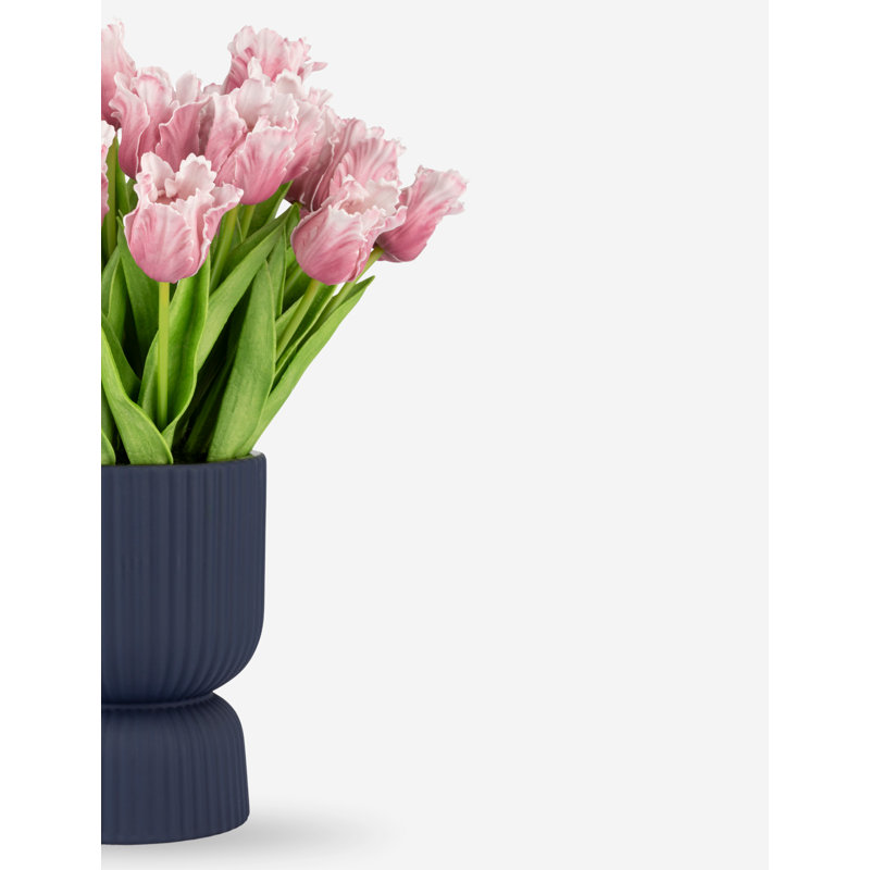 Marigold Realtouch Tulip Pedestal Arrangement, Purple