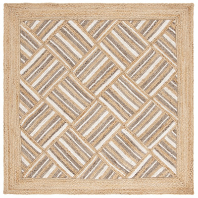 Tapis en jute tissée à plat Melanda