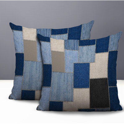 Kazie Patches Indoor/Outdoor Reversible Pillow