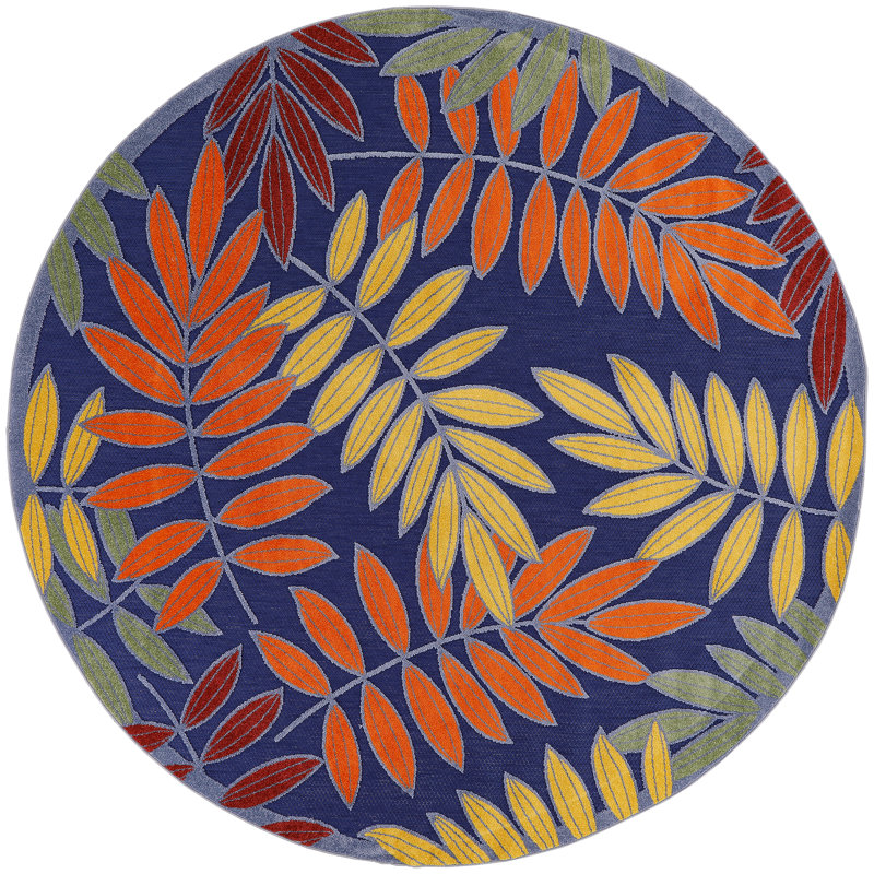 Isalia Floral Indoor/Outdoor Area Rug, Round 5'3"