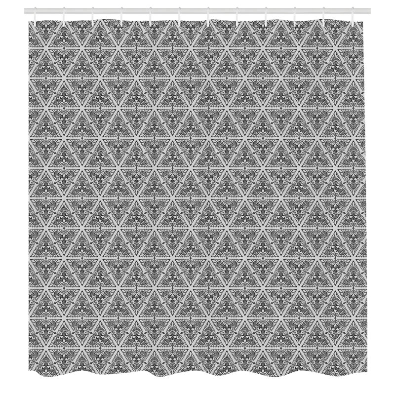 Ensemble de rideau de douche + crochets, H 69 po x l 84 po, Blanc mauve