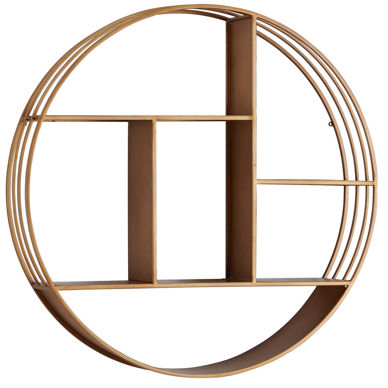 Entiat 3 Piece Circle Metal Accent Shelf, Gold