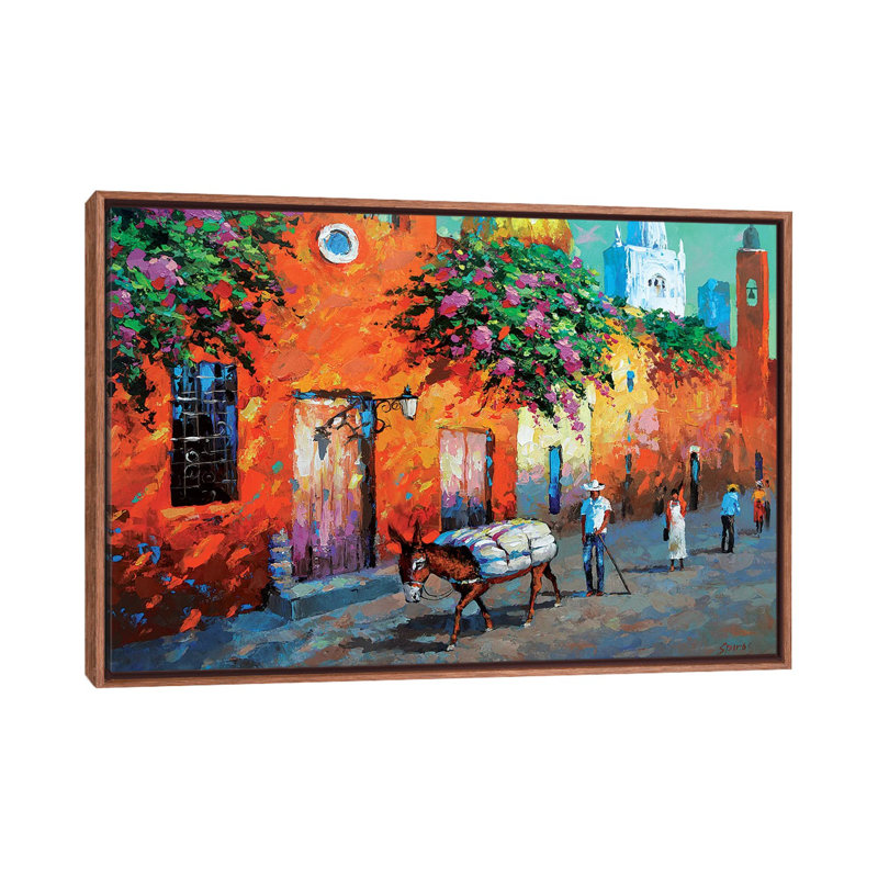 «Mexico Caslle» par Dmitry Spiros - reproduction de photo, H 18 po x l 26 po x P 1,5 po, Cadre bois classique