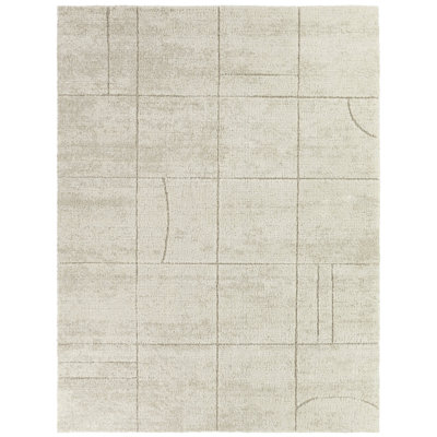 Yelton Beige Organic Modern Geo Area Rug