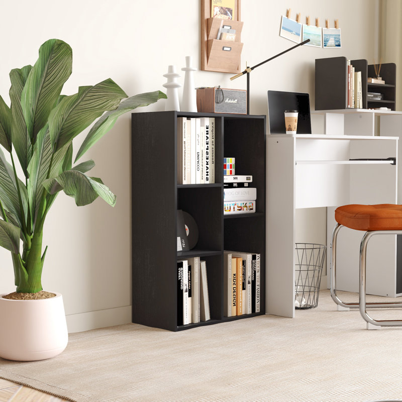 Davet 31.5" H x 19.5" W Standard Bookcase, Black