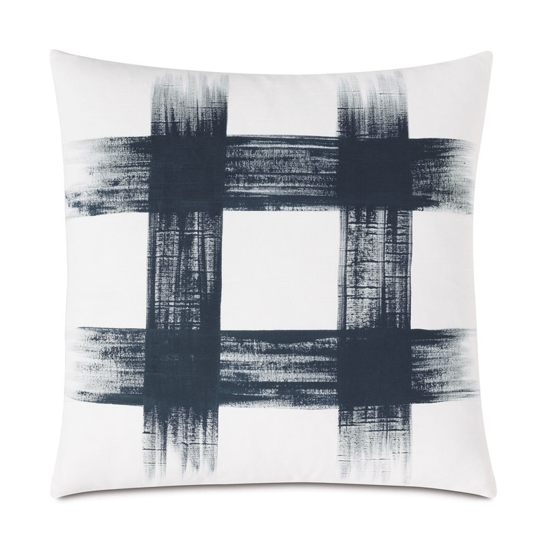 Saya Handpainted Square Cotton Throw Pillow with Insert