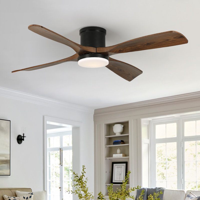 Karlena 54'' ABS Blades Modern Ceiling Fan with Lights and Remote Control Dimmable 3 Colors 6-Speed Mute Reversible Motor