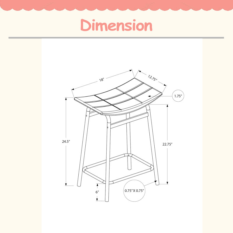 Tabouret de bar, hauteur de comptoir, ensemble de 2, cuisine, métal, contemporain, moderne