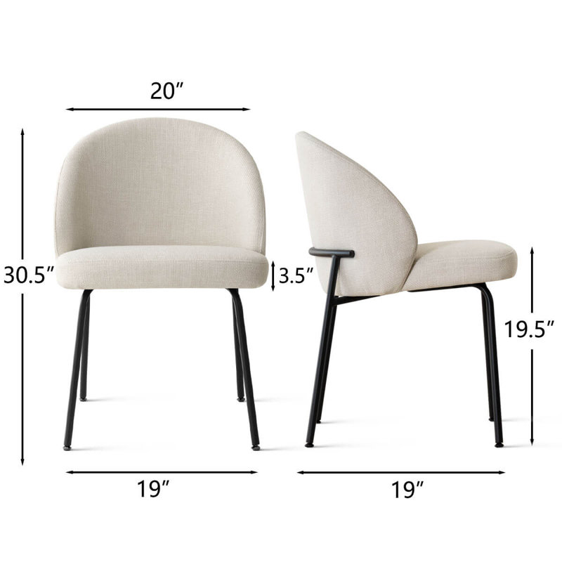 Modern Upholstered Dining Chairs, Beige