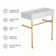 35" Bathroom Console Sink With Overflow,Ceramic Console Sink White Basin Gold Legs
