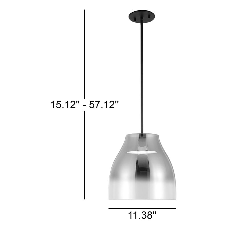1 - Light LED Pendant, Smoked