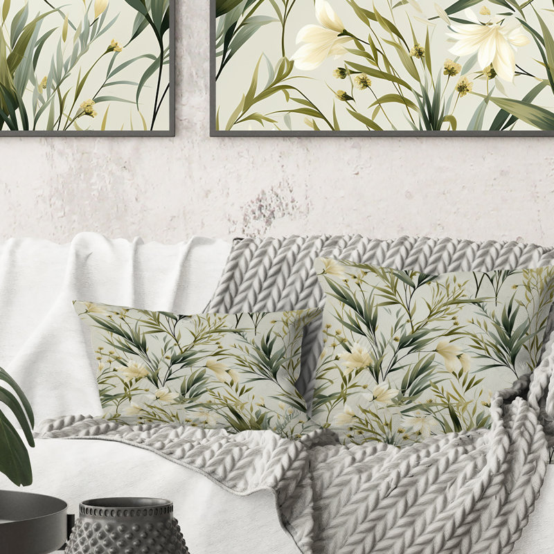 Coussin Green Grassland Meadows I - imprimé botanique