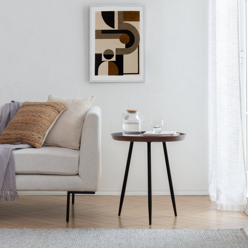 Aneth Solid Wood Top End Table, Walnut