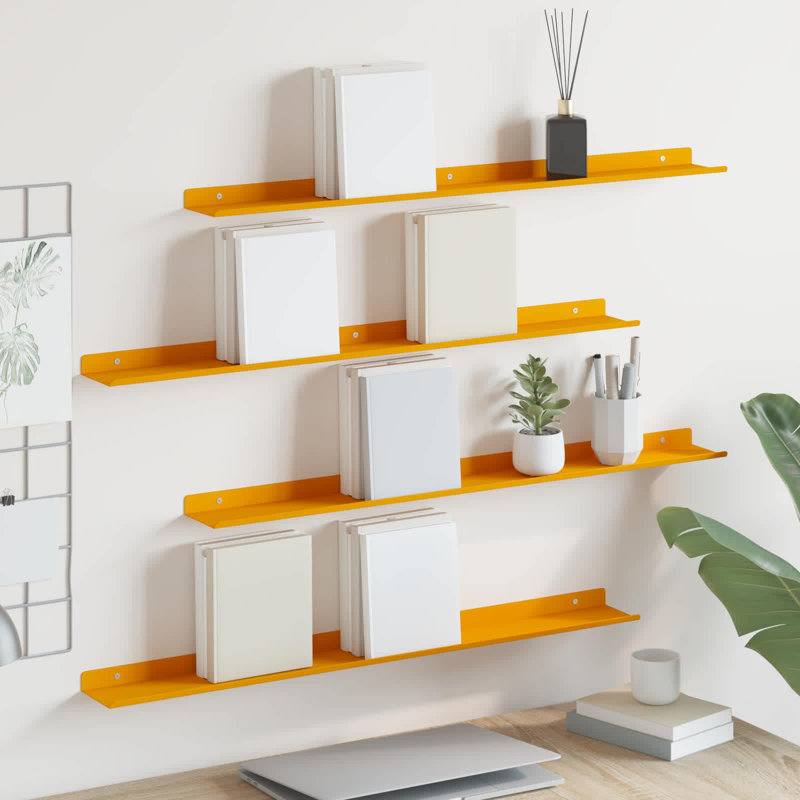 Steel Floating Shelf, Mustard Yellow