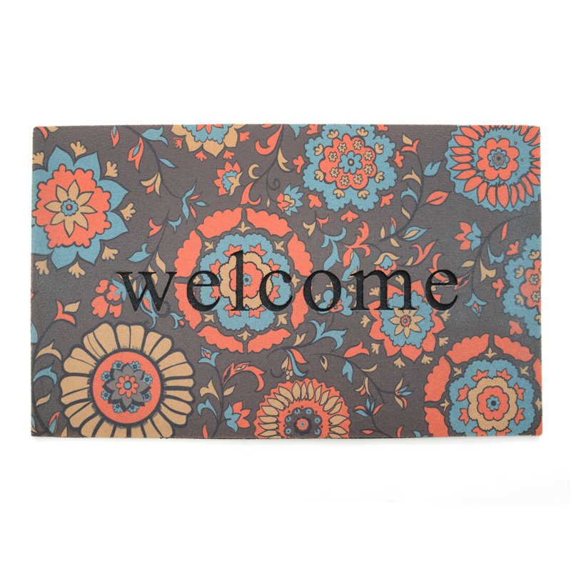 Delafield Non-Slip Floral Outdoor Doormat