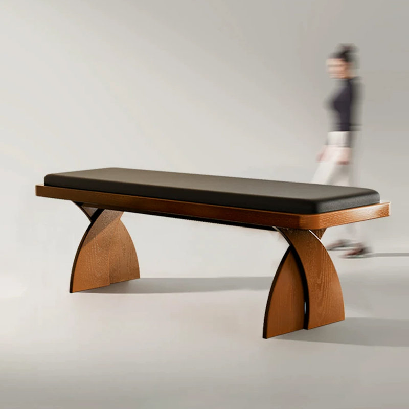 Banc rembourré noir, Brun, Noir