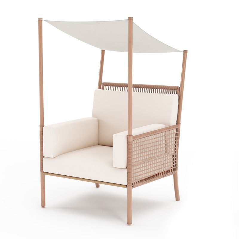 Chaise longue d'extérieur en osier Basri