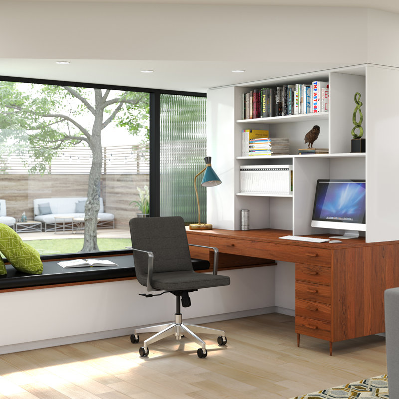 Chaise de bureau Sean, Polyester gris