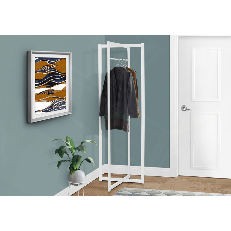 Coat Rack, Hall Tree, Free Standing, Hanging Bar, Entryway, 72"H, Bedroom Metal, Contemporary