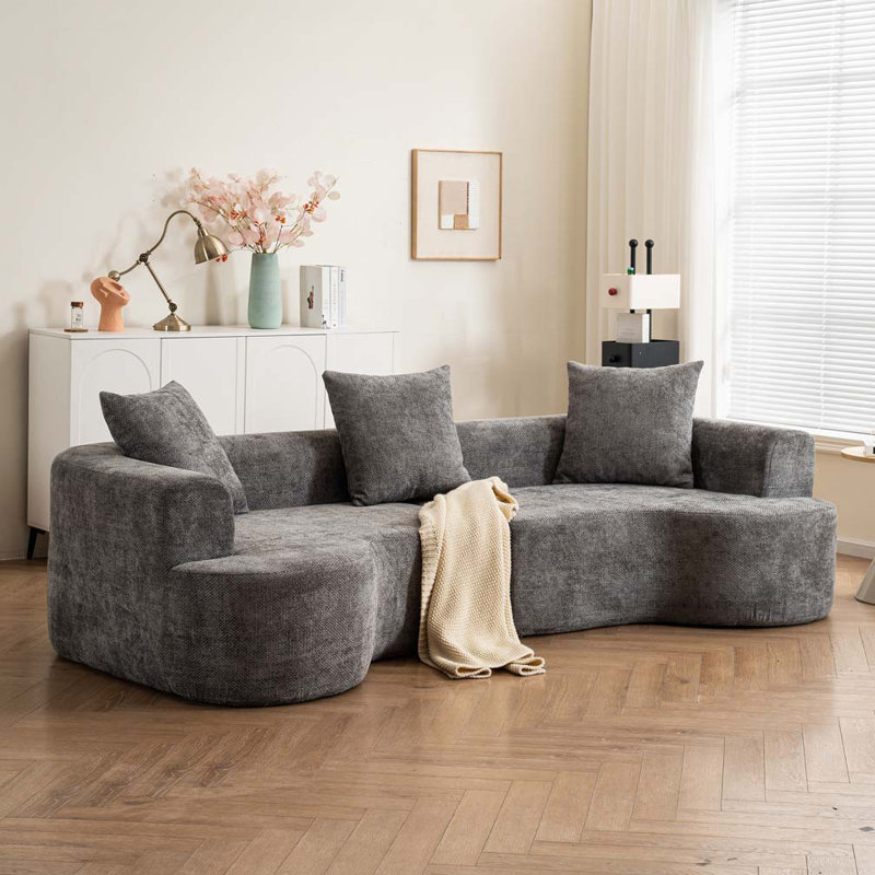 Canapé en chenille, Gris