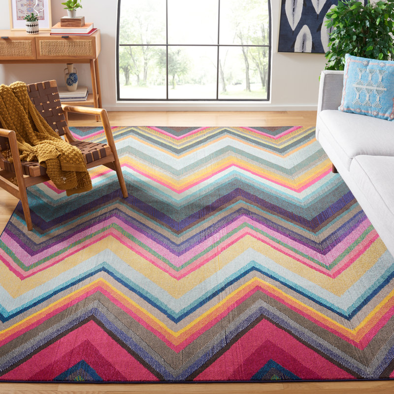 Tapis à chevrons Aljoharah Performance, Rectangle 9 pi x 12 pi