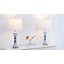 Lampe de table USB en verre bleu 28 po Gracelan, ampoules incluses-124582017