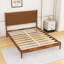 Modern Platform Bed with Hand-Woven Leather Headboard-133415690-133415691
