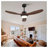 52 Inch Modern Black Ceiling Fan with Light, 3 ABS Blades Remote Control Reversible DC Motor, Dimmable LED Ceiling Fan for Living Room & Bedroom