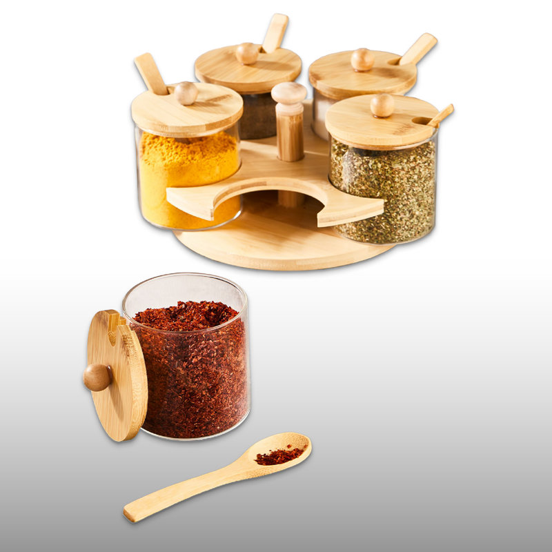 Ensemble de pots à épices 100% verre 5 pièces