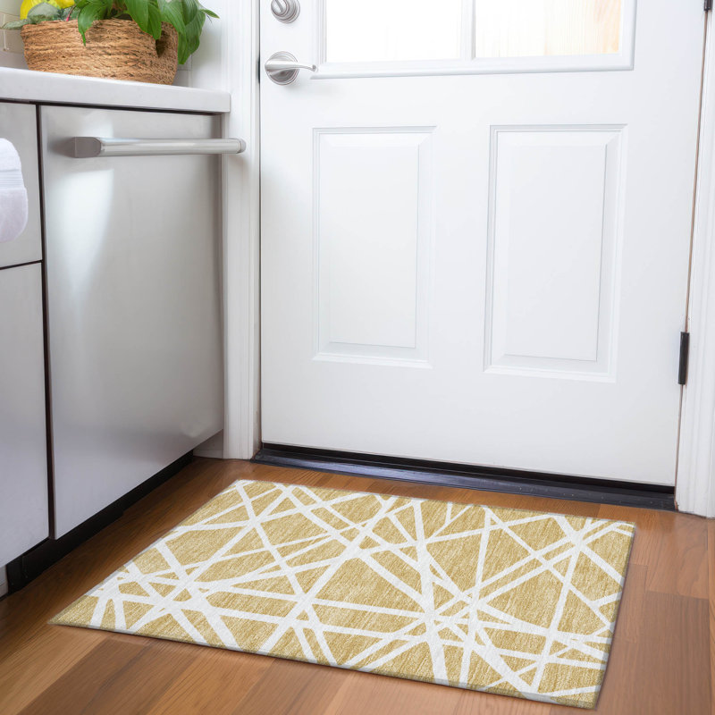 Premium Machine Washable Cossette AMF1040 Geometric Rug, Rectangle 1'8" x 2'6"