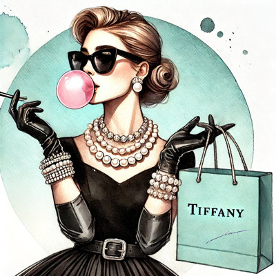Timeless Elegance: Tiffany-Inspired Fashionista Canvas Wall Art