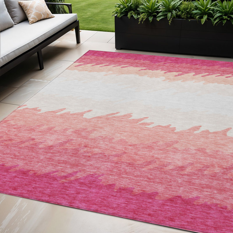 Tapis intérieur lavable rayé ivoire 5 pi x 8 pi
