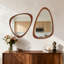 Miroir mural irrégulier à cadre en bois naturel, conception asymétrique unique-2000705397-2000705400